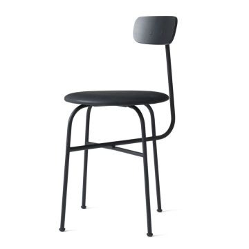 Afteroom Dining Chair 4, Black  Leather  Seat/Black Frame