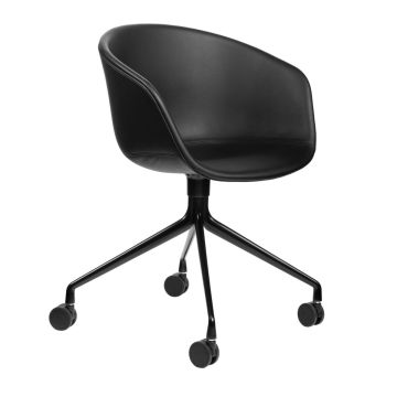 AAC 25 Chair, Black Leather Upholstery / Black Base