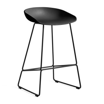 AAS 38 Bar Stool, Low, Black Shell / Black Base 