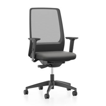 AIMis1 1S03 Office Chair, Mesh Backrest / Black Seat / Black Base