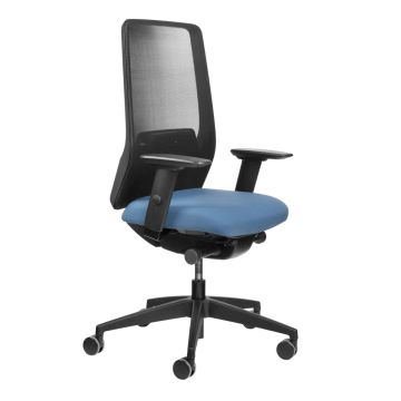 AIMis1 1S04 Office Chair, Mesh Backrest / Light Blue Seat / Black Base