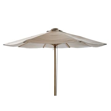Classic Parasol With Pulley System, Ø300cm, Mud / Teak Frame