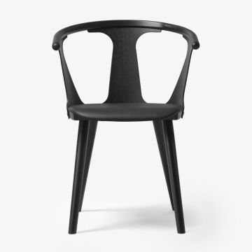In Between Chair SK2, Black Silk Leather Seat / Black Lacquered Oak Base
