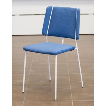 Frankie XL Chair, Blue Seat / White Frame
