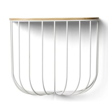 Cage Shelf, White Steel/Light Ash