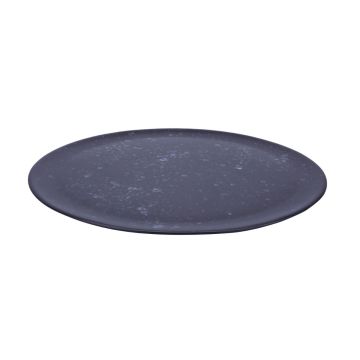 Raw Round Dish, Medium, Black Spotted