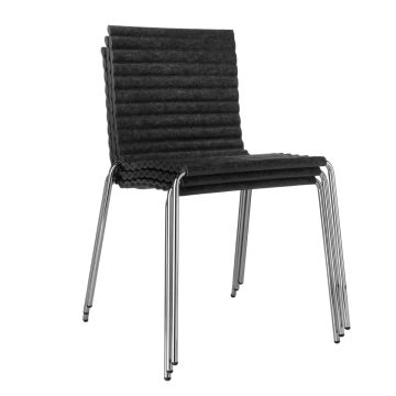 Rib Chair, Grey Felt Seat / White Frame