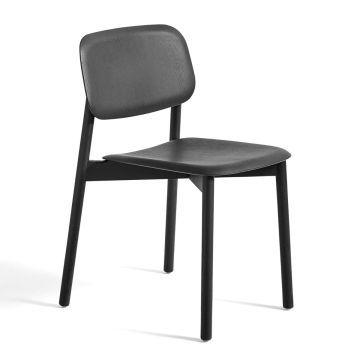 Soft Edge 12 Chair, Black Stained Oak Seat & Base