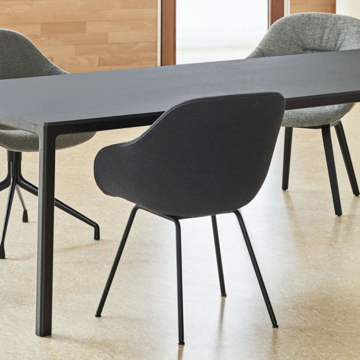 AAC 127 Chair, Grey Upholstery / Black Base