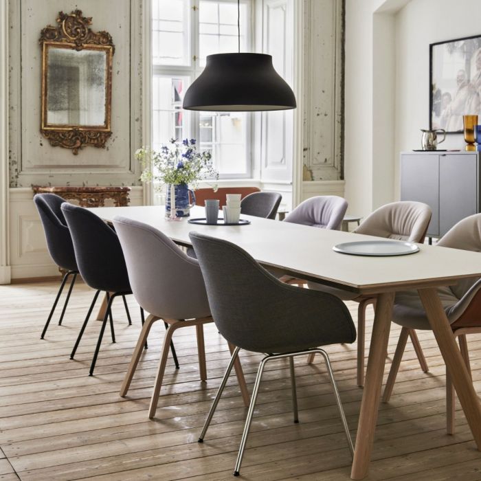 AAC 127 Chair, Grey Upholstery / Black Base