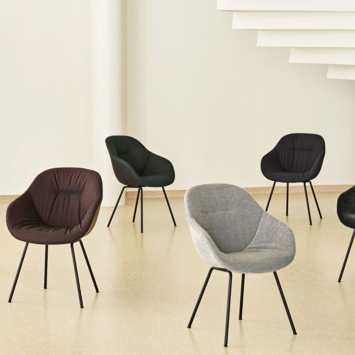 AAC 127 Chair, Grey Upholstery / Black Base