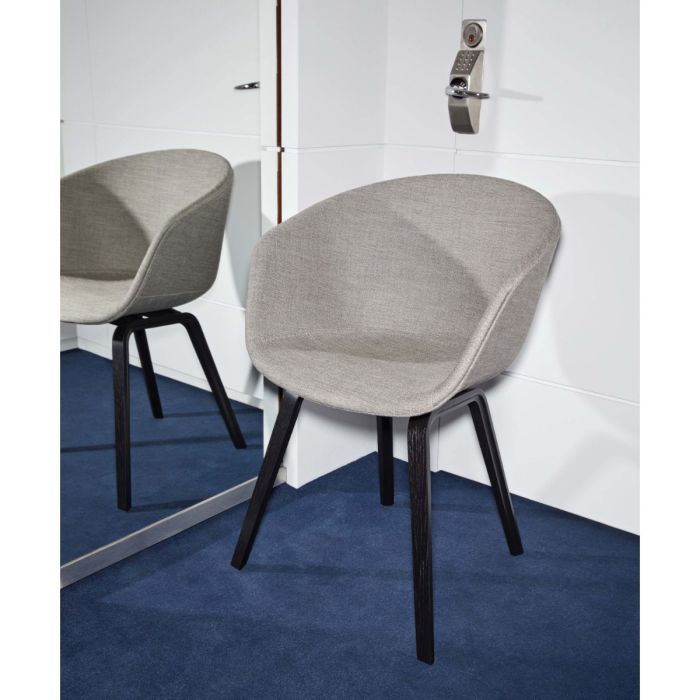 AAC 23 Chair, Dark Grey Upholstery / Black Oak Base