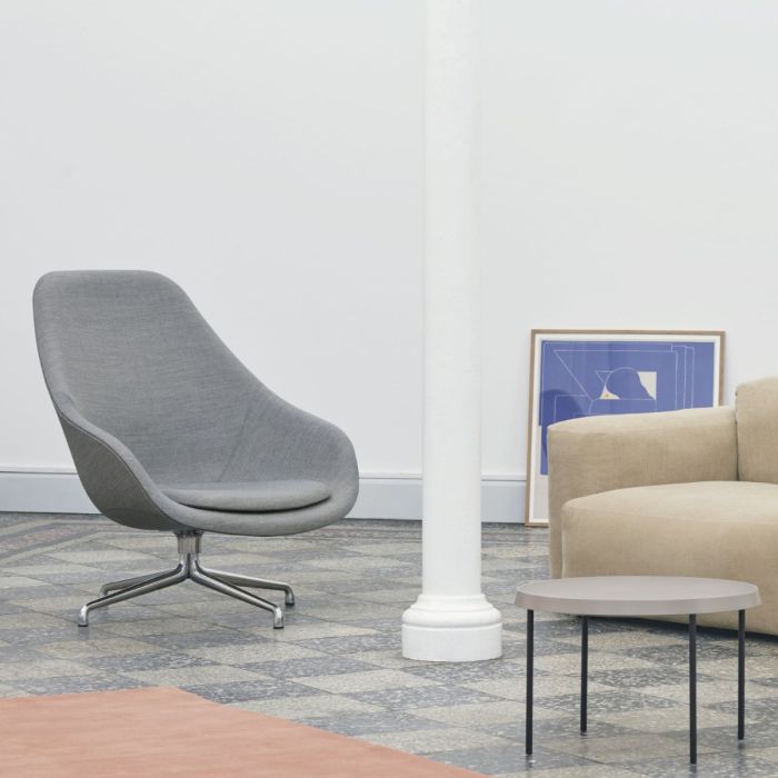 AAL 91 Lounge Chair, Grey Upholstery / Black Base