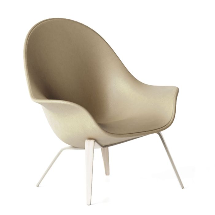 Atticus Lounge Chair, High, Yellowish-Green Seat / Oak Legs