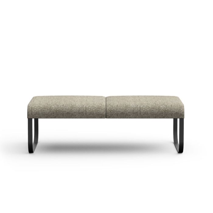 Bail Sofa With Coffee Table, Dark Grey Upholstery / Black Metal Frame