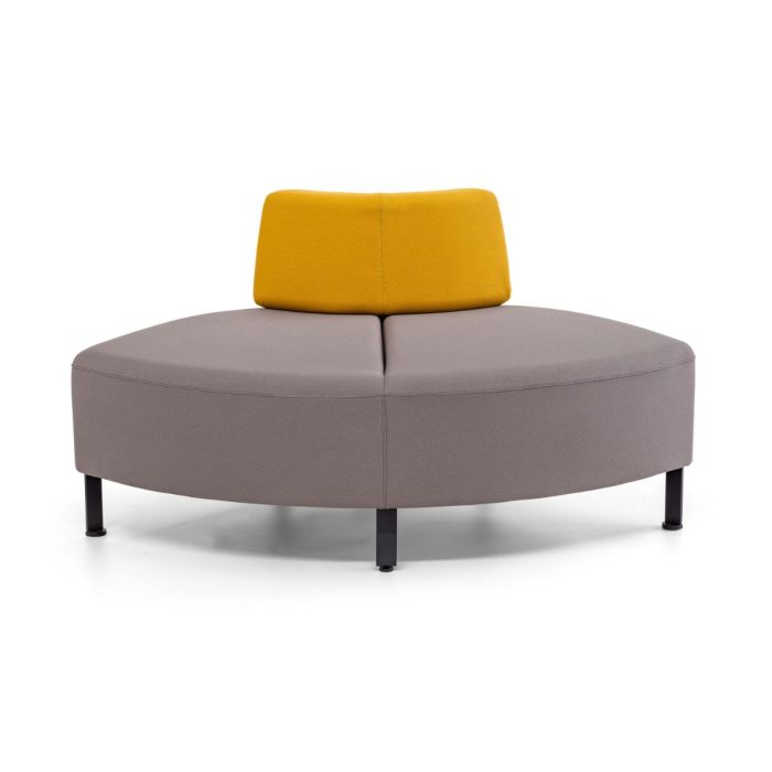 Bend Soft Seating, Curved Non-Symmetric Left Module, Grey