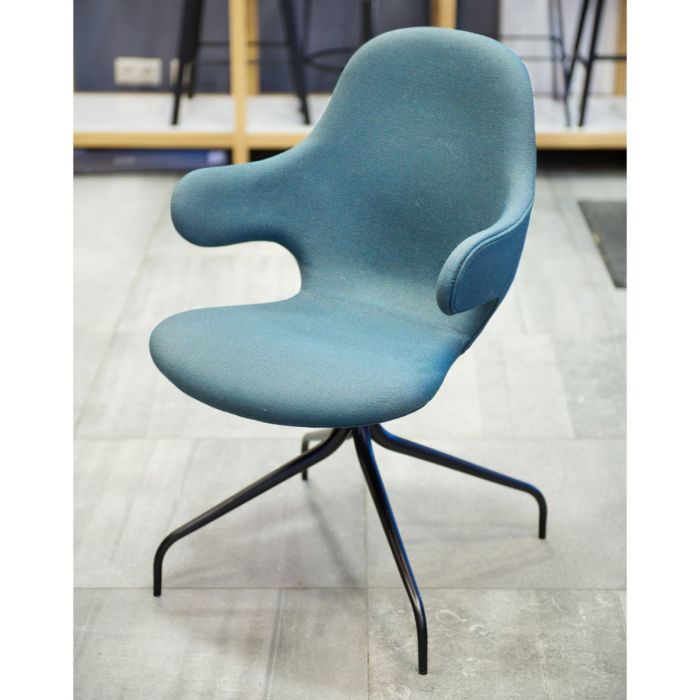 Catch Chair JH2, Swivel Base, Dark Green / Black Base