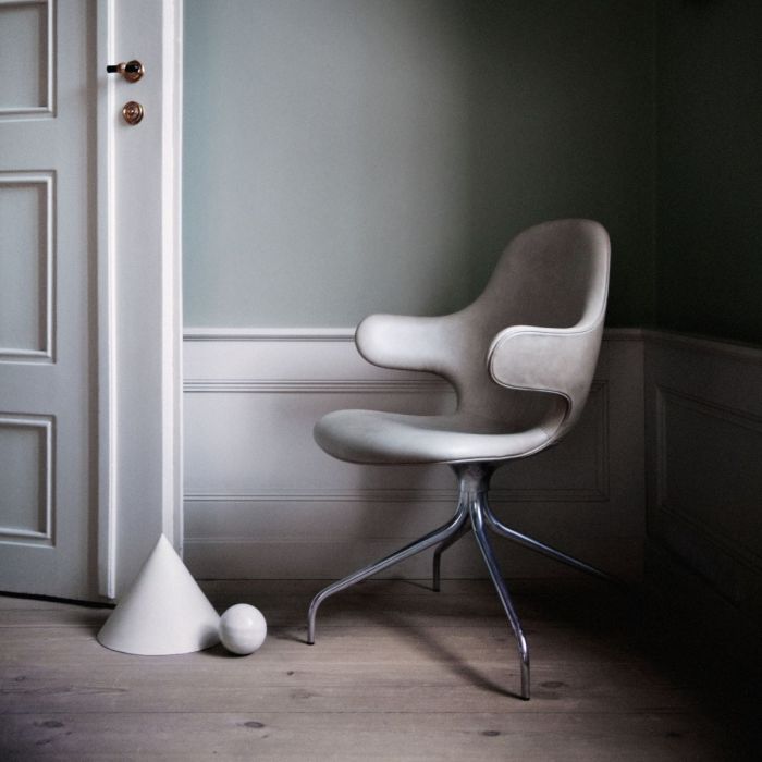 Catch Chair JH2, Swivel Base, Dark Green / Black Base
