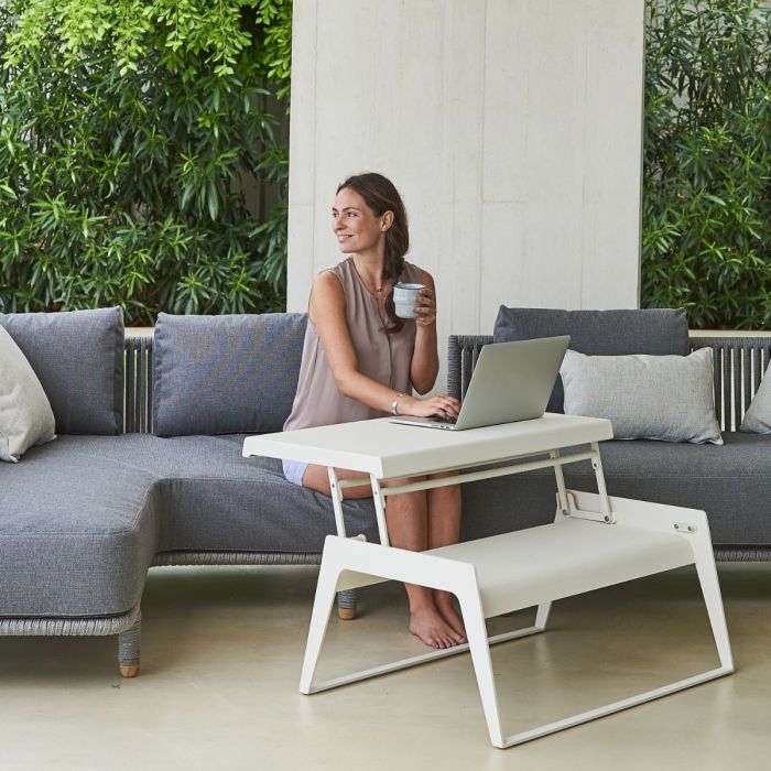 Chill-Out Coffee Table, Dual Height, Single Sided, White