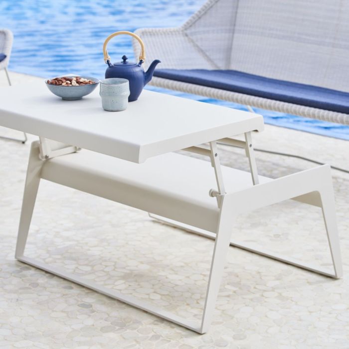 Chill-Out Coffee Table, Dual Height, Single Sided, White