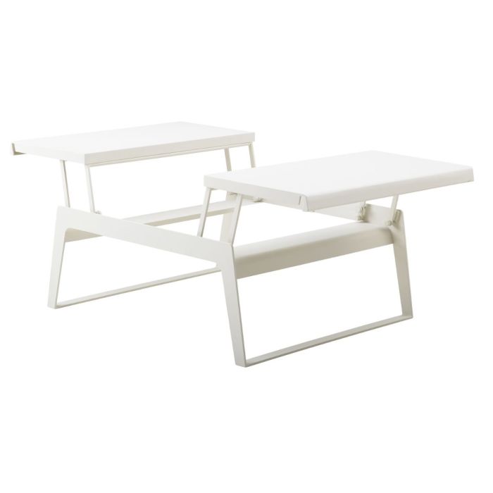 Chill-Out Coffee Table, Dual Height, Double Sided, White