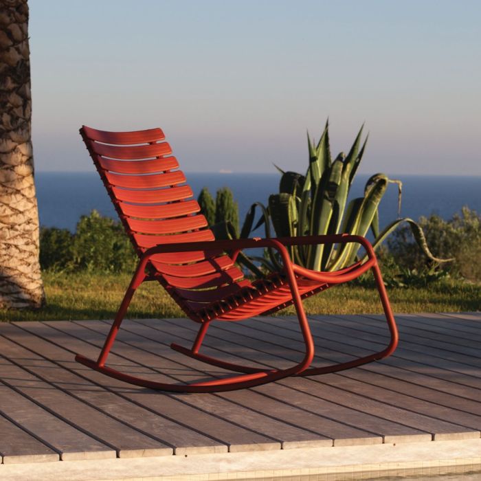 Clips Rocking Chair With Alumiunium Armrests, Mono Color