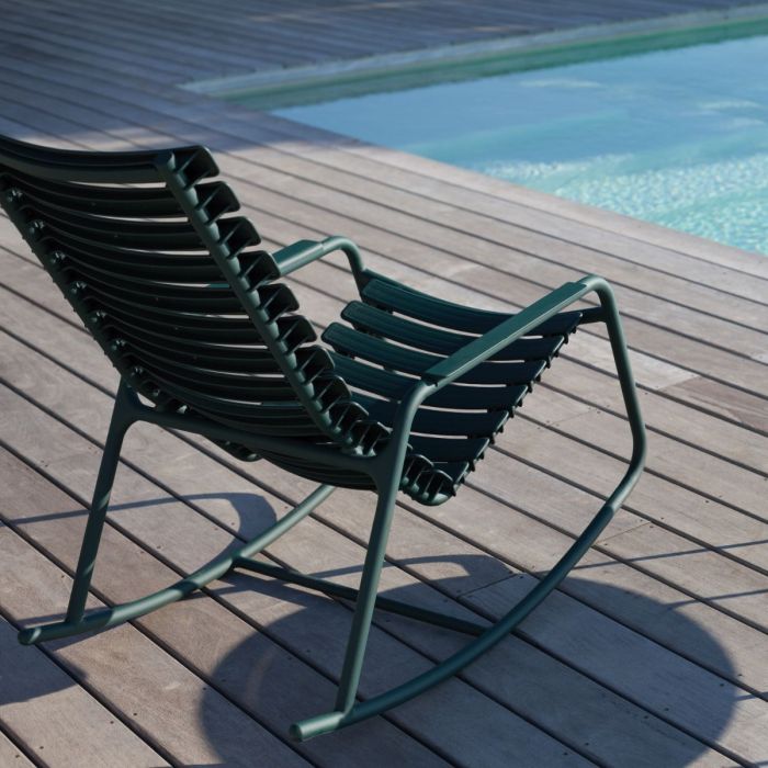Clips Rocking Chair With Alumiunium Armrests, Mono Color
