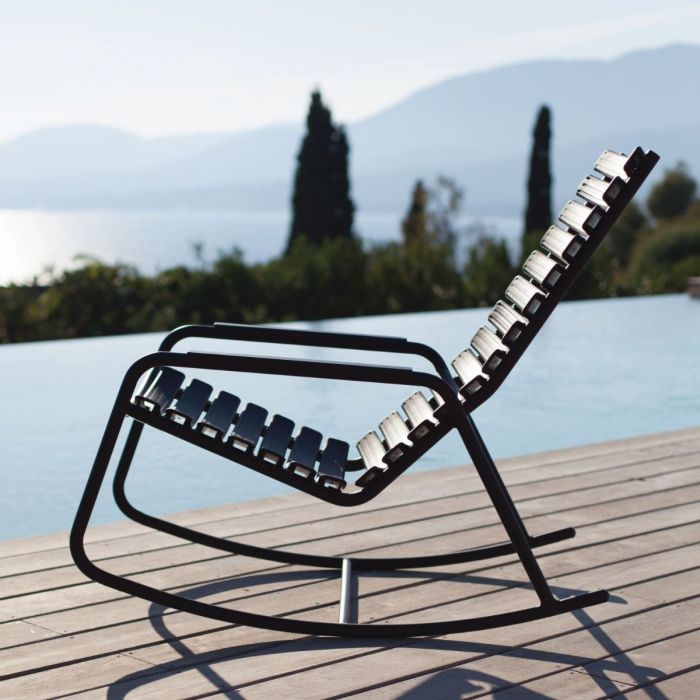 Clips Rocking Chair With Alumiunium Armrests, Mono Color