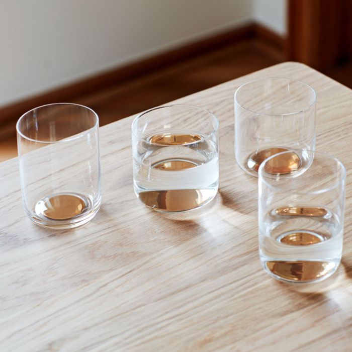 Colour Glass, High, Gold Dot
