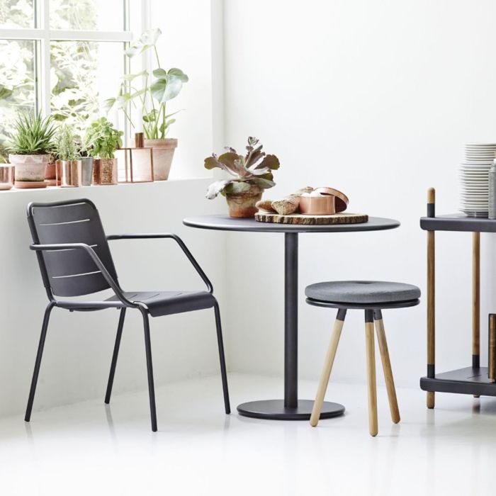 Copenhagen Armchair, Lava Grey Aluminum