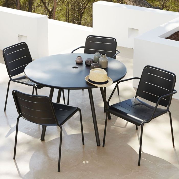 Copenhagen Armchair, Lava Grey Aluminum