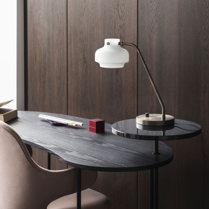 Copenhagen Desk Lamp SC15, Opal Glass & Bronzed Brass