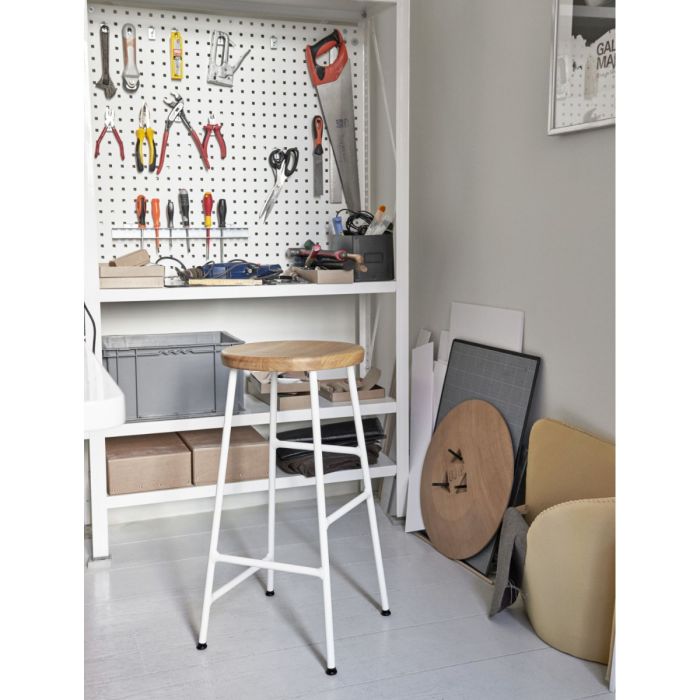 Cornet Bar Stool, High, Soft Black Seat / Black Base 