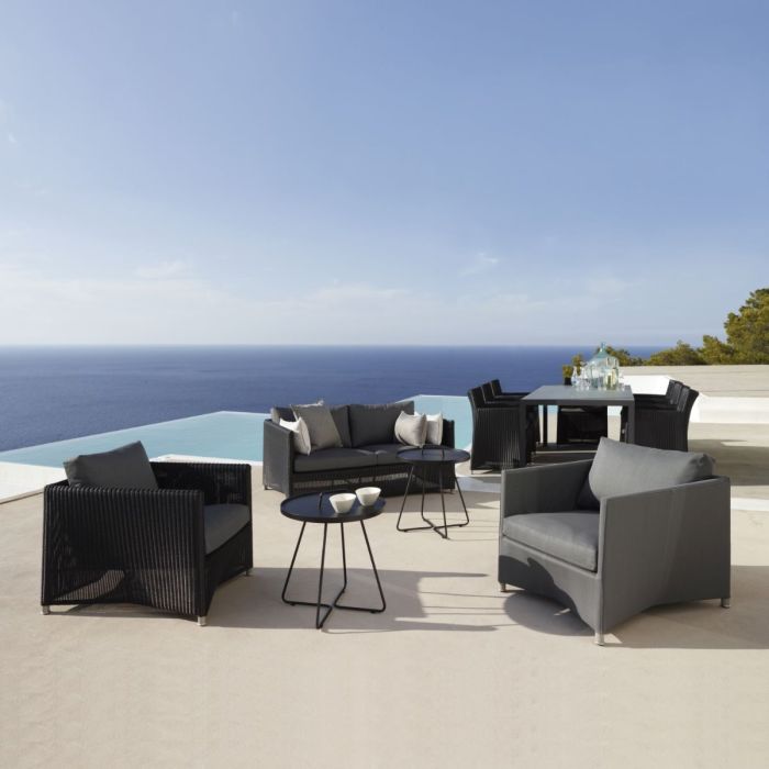 Diamond 2-Seater Sofa With Cushion Set, Weave, Graphite