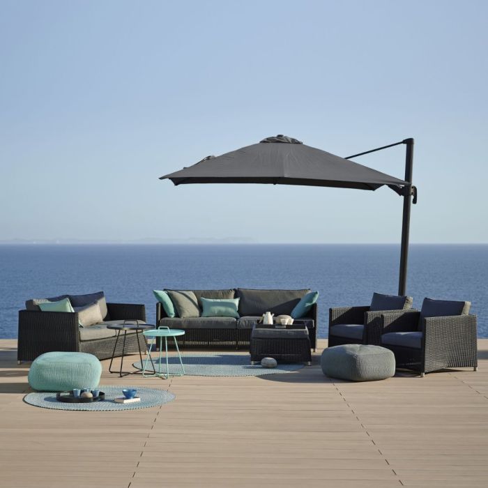 Diamond 2-Seater Sofa With Cushion Set, Weave, Graphite