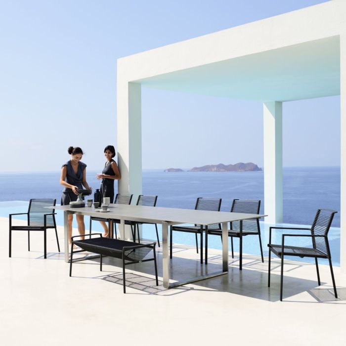 Edge Extendable Table, Stainless Steel Base