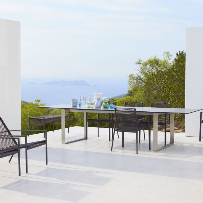Edge Extendable Table, Stainless Steel Base