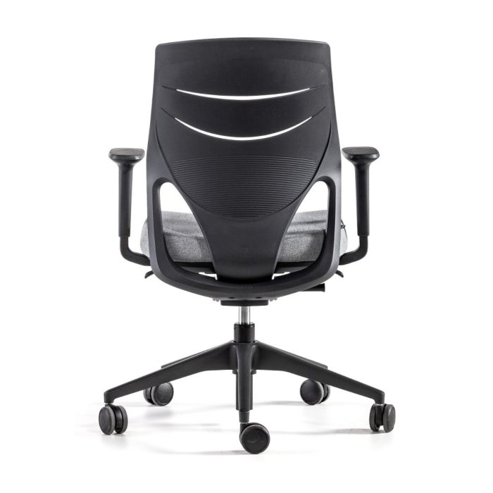 Efit Office Chair, Medium Back, Black Backrest / Grey Upholstered Seat / Black Base