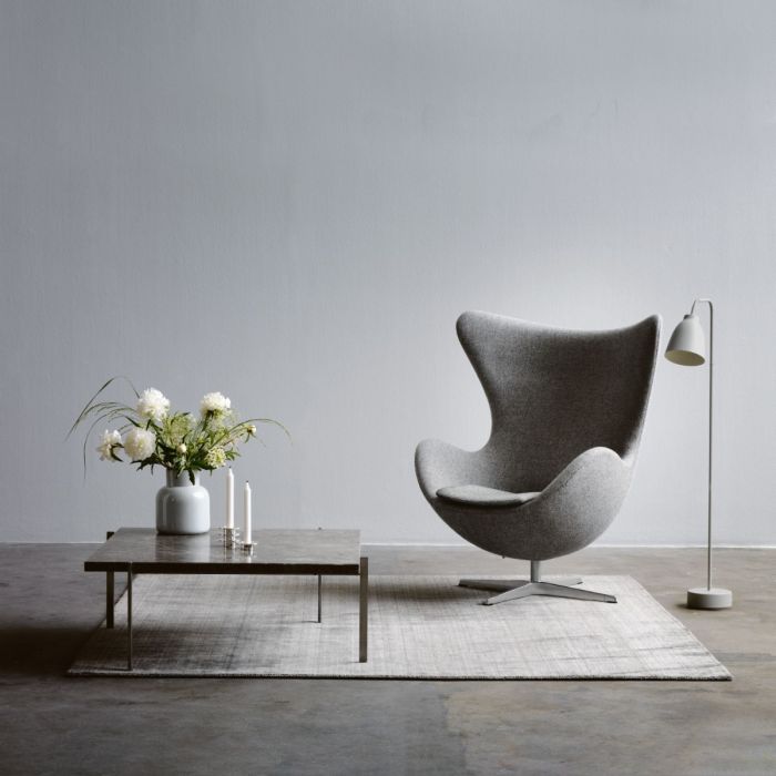 Egg Lounge Chair, Dark Red Upholstery/Satin Polished Steel Base