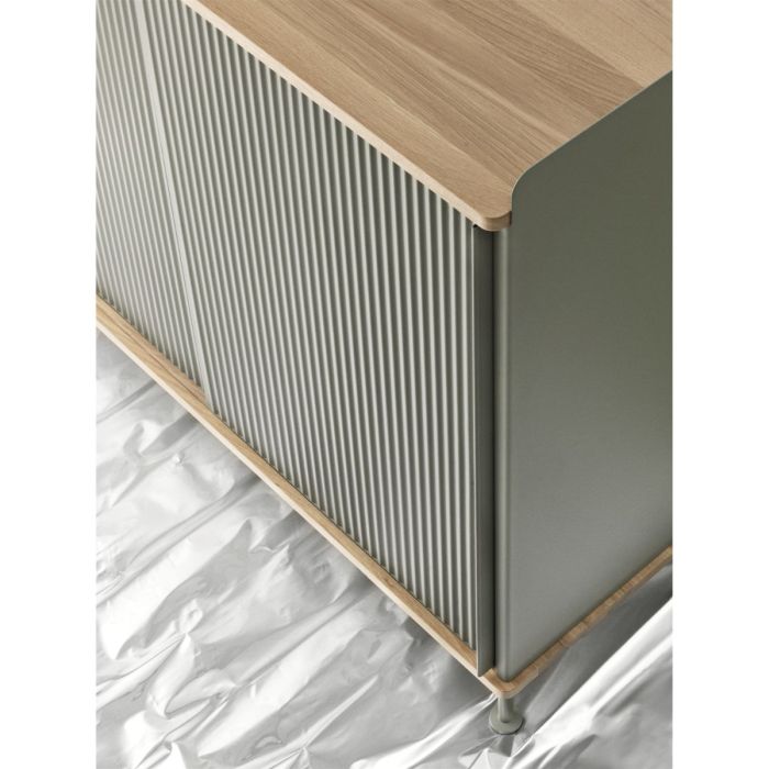 Enfold Sideboard, Low, Oak / Dusty Green