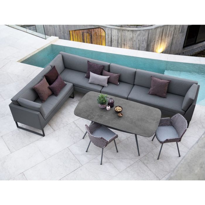 Flex 2-Seater Sofa Left Module With Cushions, Grey
