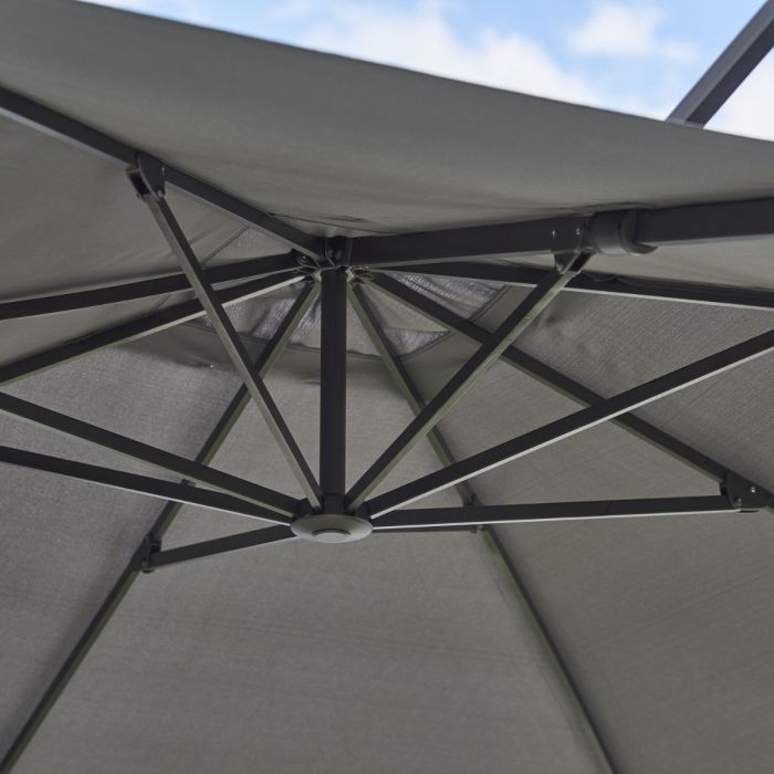 Hyde Luxe Hanging Parasol, 3x4m, Including Base, Anthracite