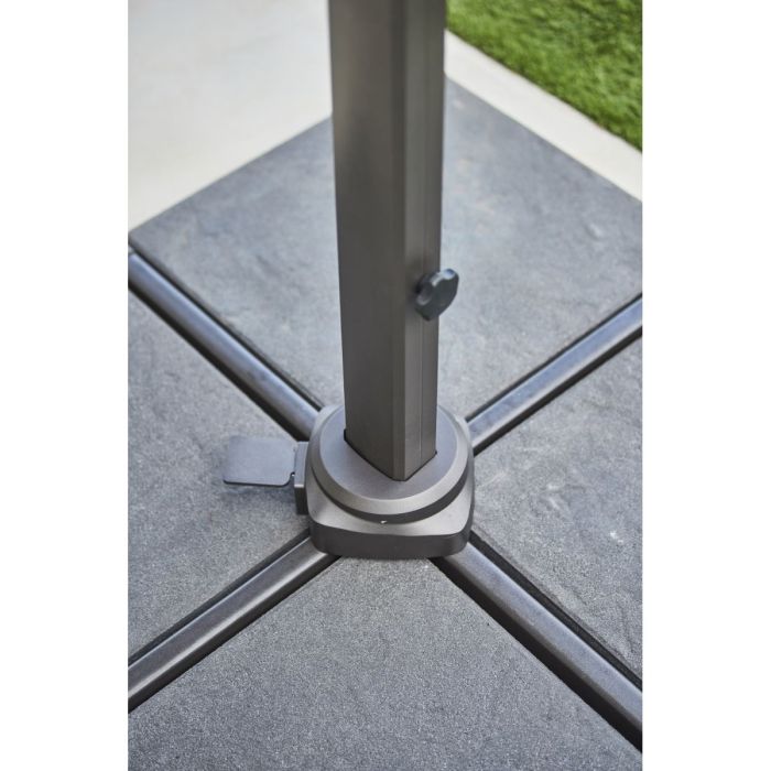 Hyde Luxe Tilt Parasol, 3x3m, Including Base, Anthracite
