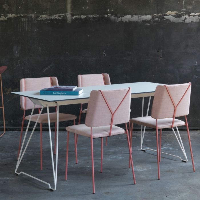 Frankie XL Chair, Blue Seat / White Frame