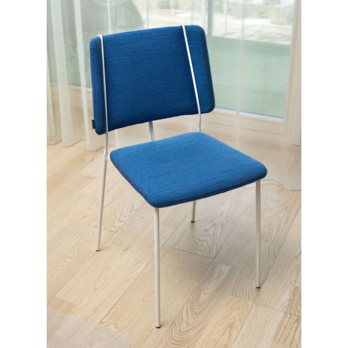 Frankie XL Chair, Blue Seat / White Frame