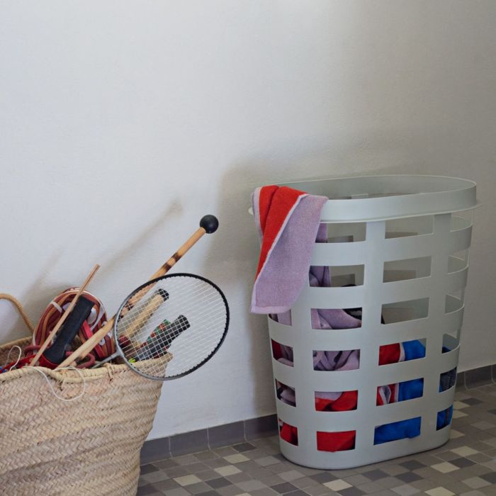 Laundry Basket, L, Light Grey
