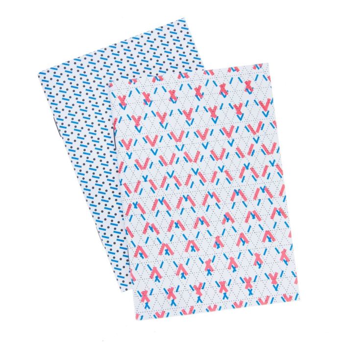 Line Dot Two Booklets, S, Red / Blue