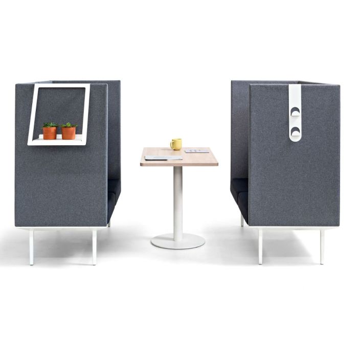 Longo 1-Seater Sofa / Phone Booth, Light Blue, Beige