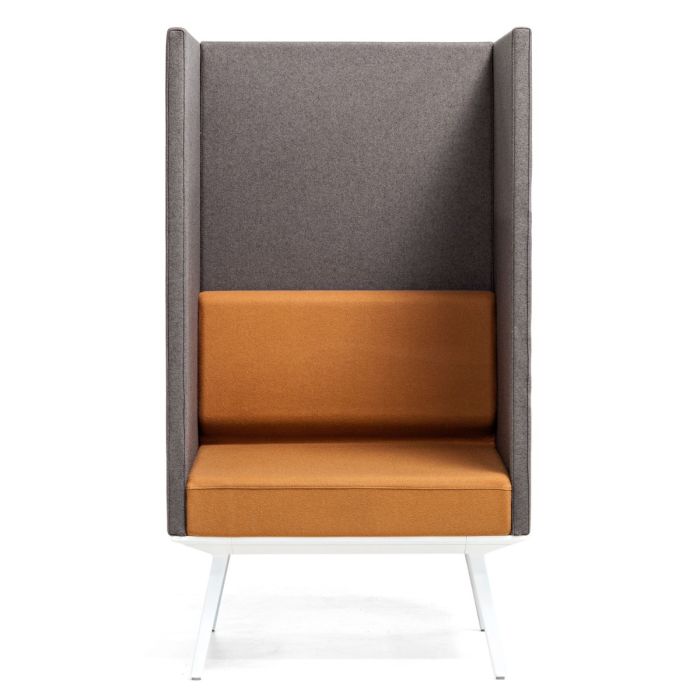 Longo 1-Seater Sofa / Phone Booth, Light Blue, Beige