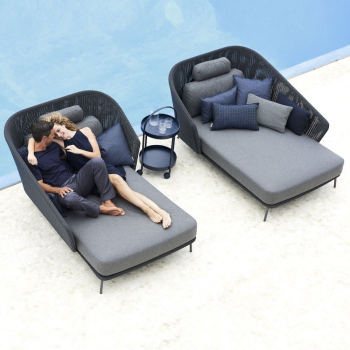 Mega Daybed Left With Cushion Set, Graphite